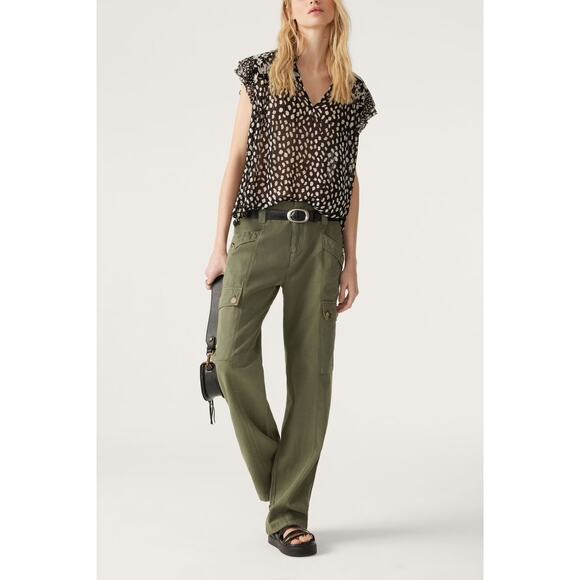 Ba&sh Dada Cargo Pants in Kaki Green - Picture 1 of 16